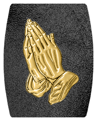 DAREC 516 GD SH BK Gold Praying Hands Shimmer Black Background